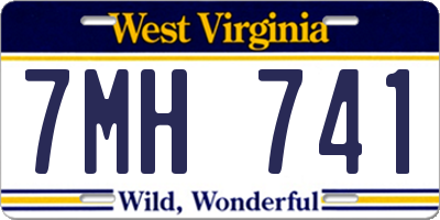 WV license plate 7MH741