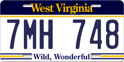 WV license plate 7MH748