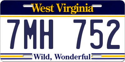 WV license plate 7MH752