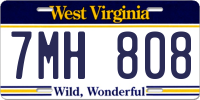 WV license plate 7MH808