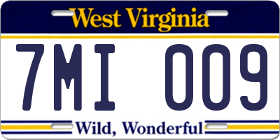 WV license plate 7MI009