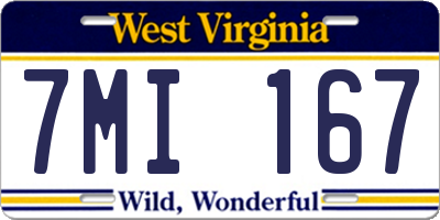 WV license plate 7MI167