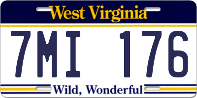 WV license plate 7MI176