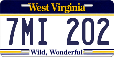 WV license plate 7MI202