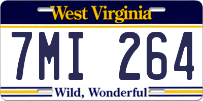 WV license plate 7MI264