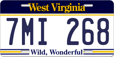 WV license plate 7MI268