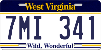 WV license plate 7MI341