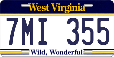 WV license plate 7MI355