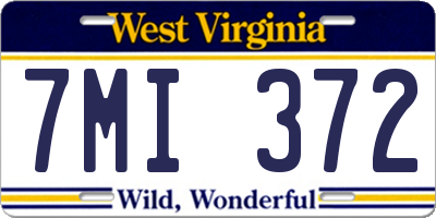 WV license plate 7MI372