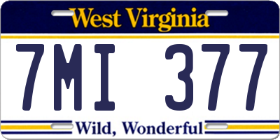 WV license plate 7MI377