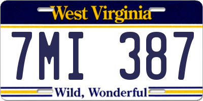 WV license plate 7MI387