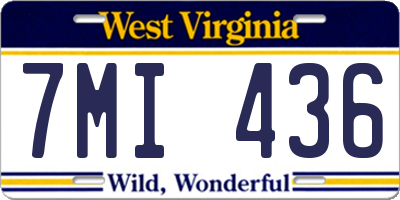 WV license plate 7MI436