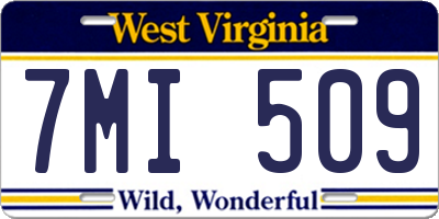 WV license plate 7MI509