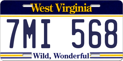 WV license plate 7MI568
