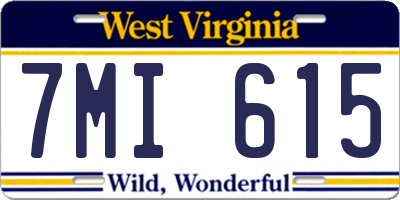 WV license plate 7MI615