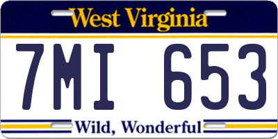 WV license plate 7MI653