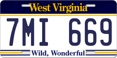 WV license plate 7MI669