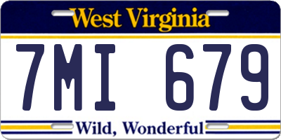 WV license plate 7MI679