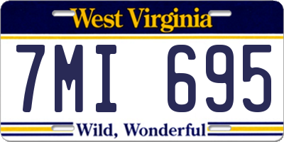 WV license plate 7MI695