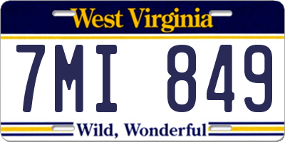 WV license plate 7MI849