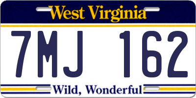 WV license plate 7MJ162