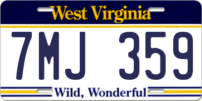 WV license plate 7MJ359