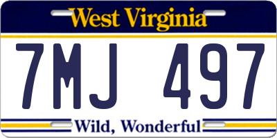 WV license plate 7MJ497