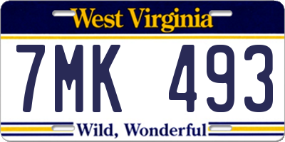 WV license plate 7MK493