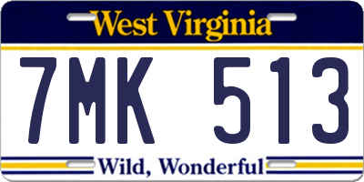 WV license plate 7MK513
