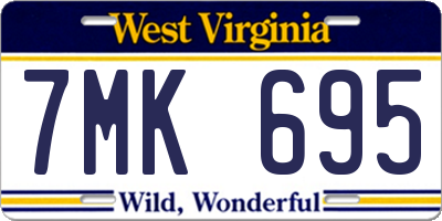 WV license plate 7MK695