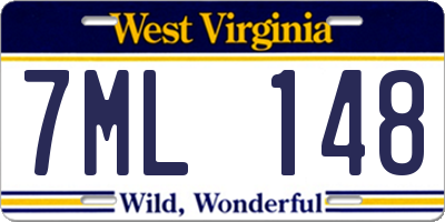 WV license plate 7ML148