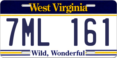 WV license plate 7ML161