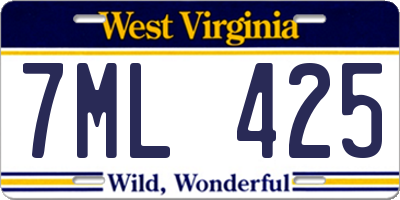 WV license plate 7ML425