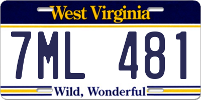 WV license plate 7ML481