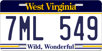 WV license plate 7ML549