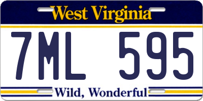 WV license plate 7ML595