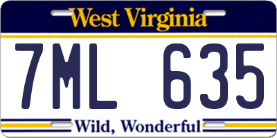 WV license plate 7ML635