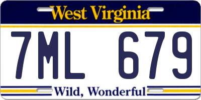 WV license plate 7ML679