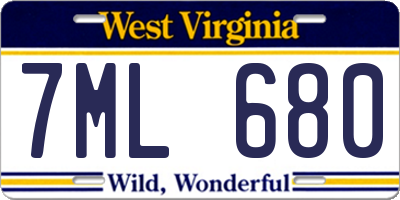 WV license plate 7ML680