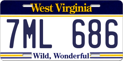 WV license plate 7ML686