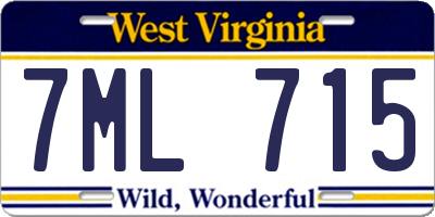 WV license plate 7ML715