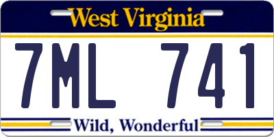 WV license plate 7ML741