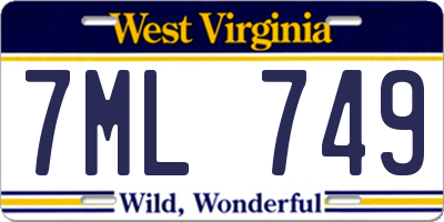 WV license plate 7ML749