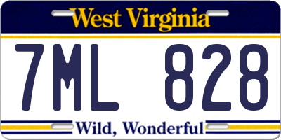 WV license plate 7ML828