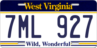 WV license plate 7ML927