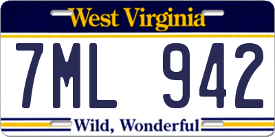 WV license plate 7ML942