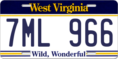 WV license plate 7ML966