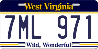 WV license plate 7ML971