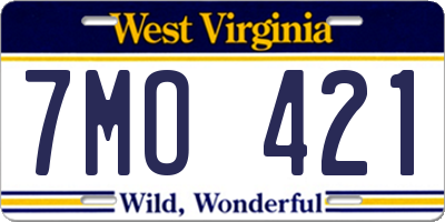 WV license plate 7MO421