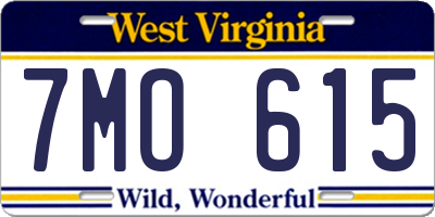 WV license plate 7MO615